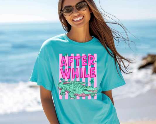 Later Alligator | After While Crocodile | Crocodile Front and Back T-Shirt Design| Preppy Gator Gift