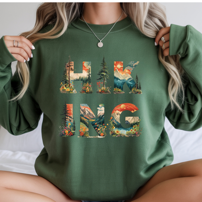 Hiking Comfort Colors Crewneck Sweatshirt