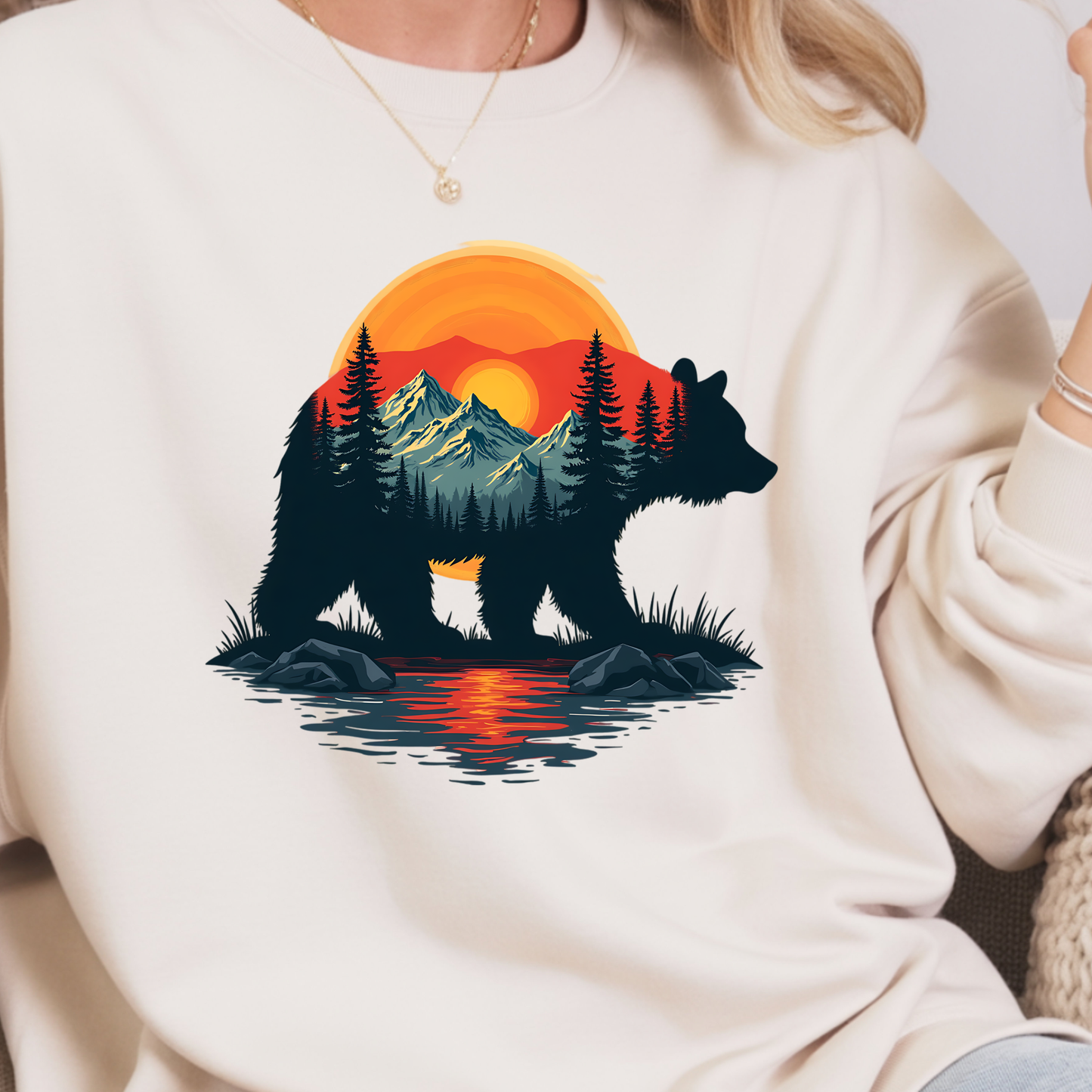Sunset Bear Comfort Colors Sweatshirt