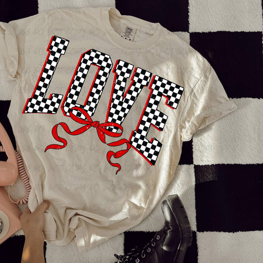 Valentines Day "Black & White Checker LOVE"