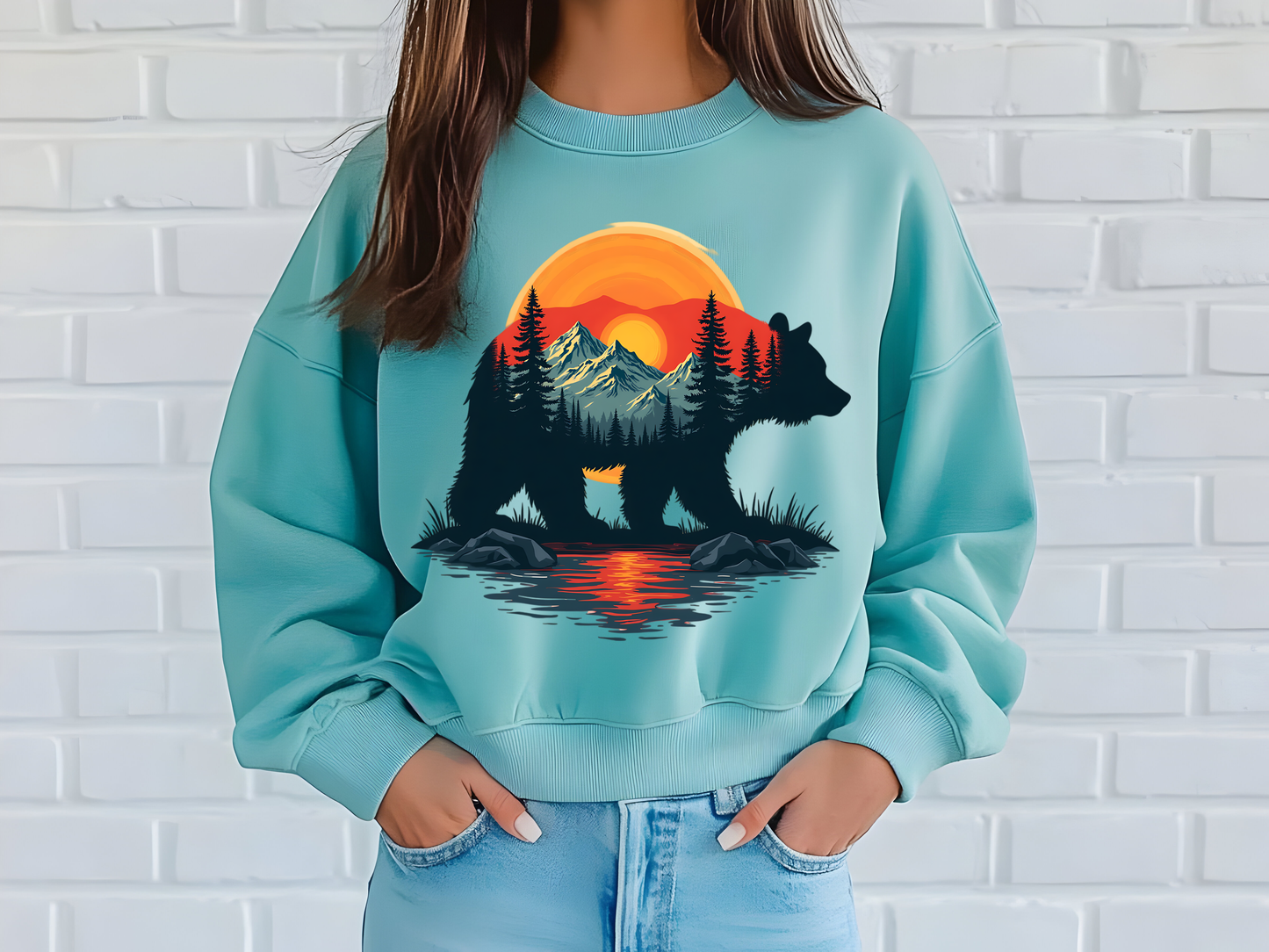 Sunset Bear Comfort Colors Sweatshirt