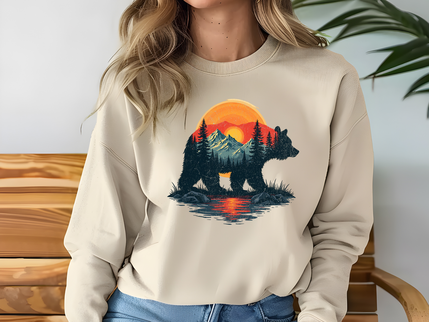 Sunset Bear Comfort Colors Sweatshirt
