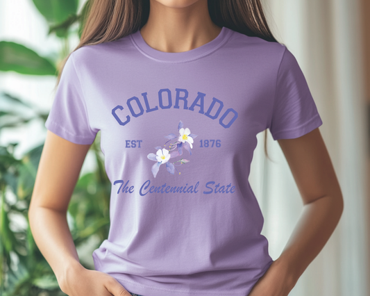Purple Short-sleeve T-Shirt - Colorado Columbine Design