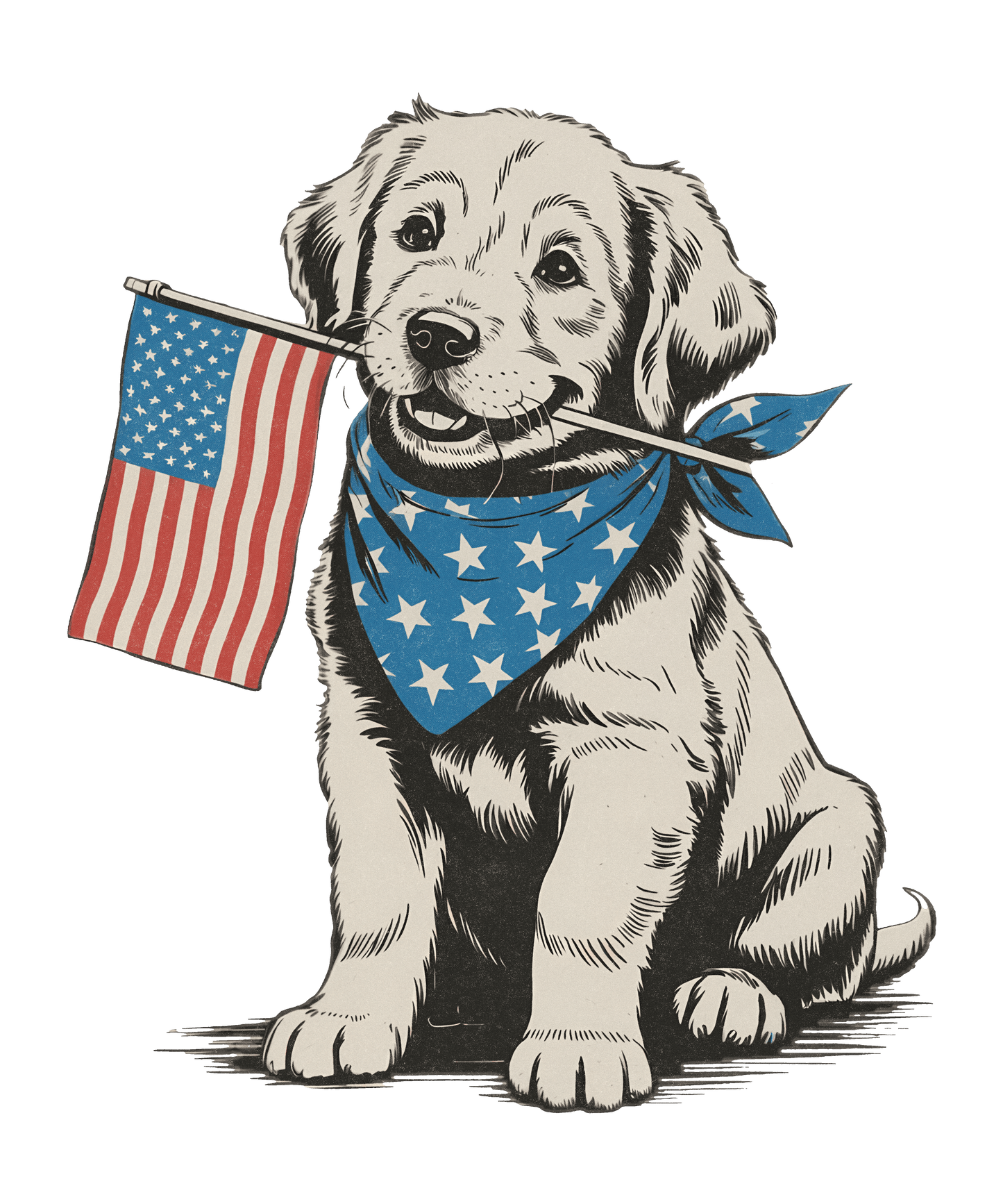 USA - July 4th - Puppy Labrador T-Shirt or Hoodie
