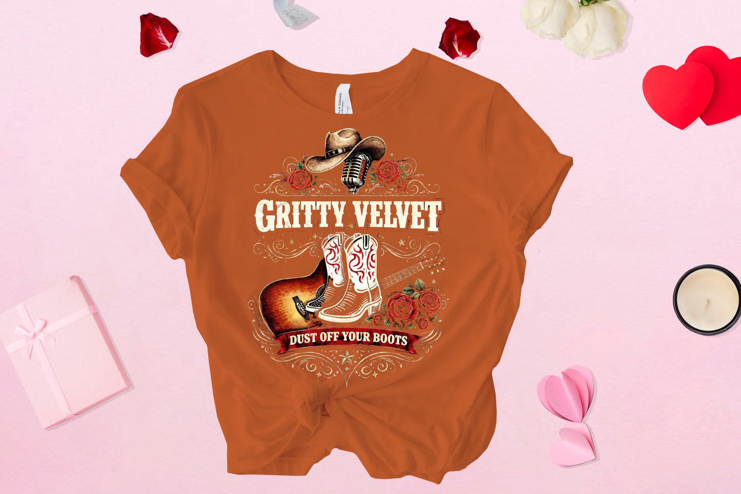 Gritty Velvet "Dust Off Your Boots" Graphic Tee – Gritty Velvet Band Shirt
