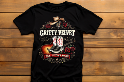Gritty Velvet "Dust Off Your Boots" Graphic Tee – Gritty Velvet Band Shirt