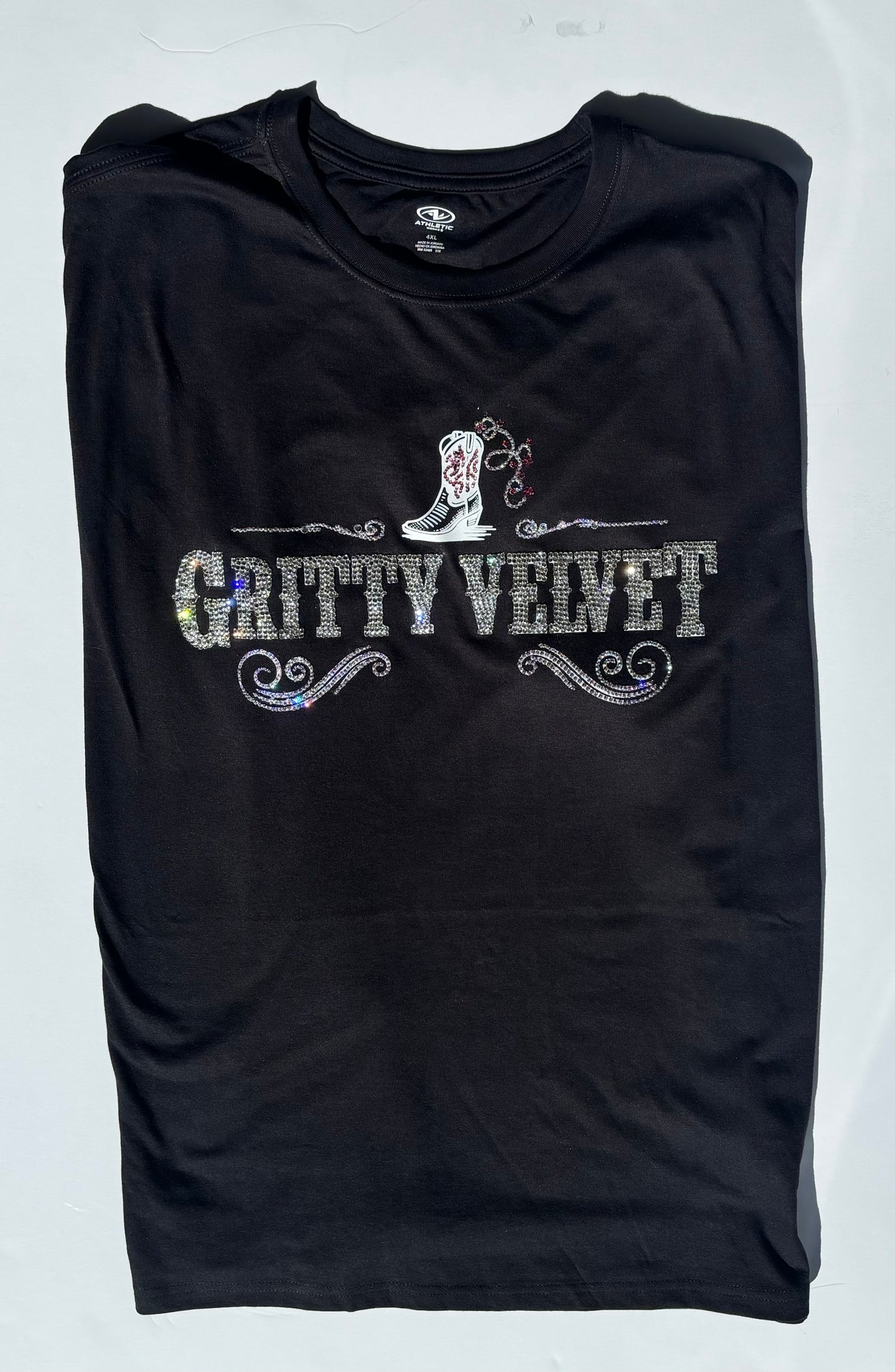 Gritty Velvet Black Rhinestone Tee – Gritty Velvet Band Shirt