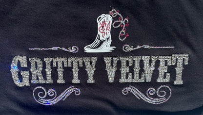 Gritty Velvet Black Rhinestone Tee – Gritty Velvet Band Shirt