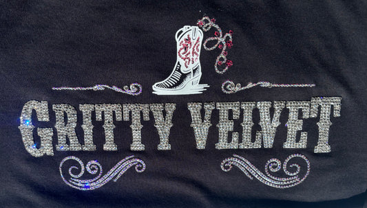 Gritty Velvet Black Rhinestone Tee – Gritty Velvet Band Shirt