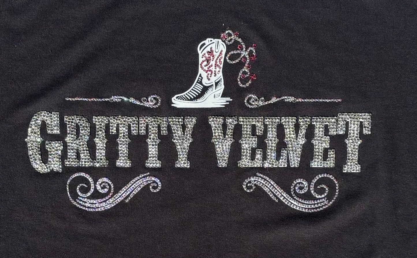 Gritty Velvet Black Rhinestone Tee – Gritty Velvet Band Shirt