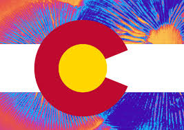Colorful Splash Colorado Flag Dog Collar